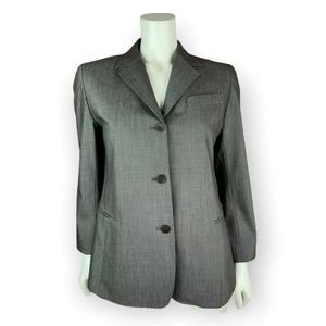 Lafayette 148 Blazer Size 8 Petite Women's 3 Button Jacket Wool 8P Work Dress
